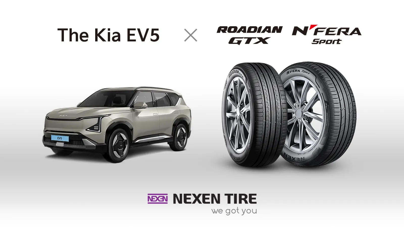 Nexen Tire Roadian GTX and N’Fera Sport tyres for Kia EV5 2025