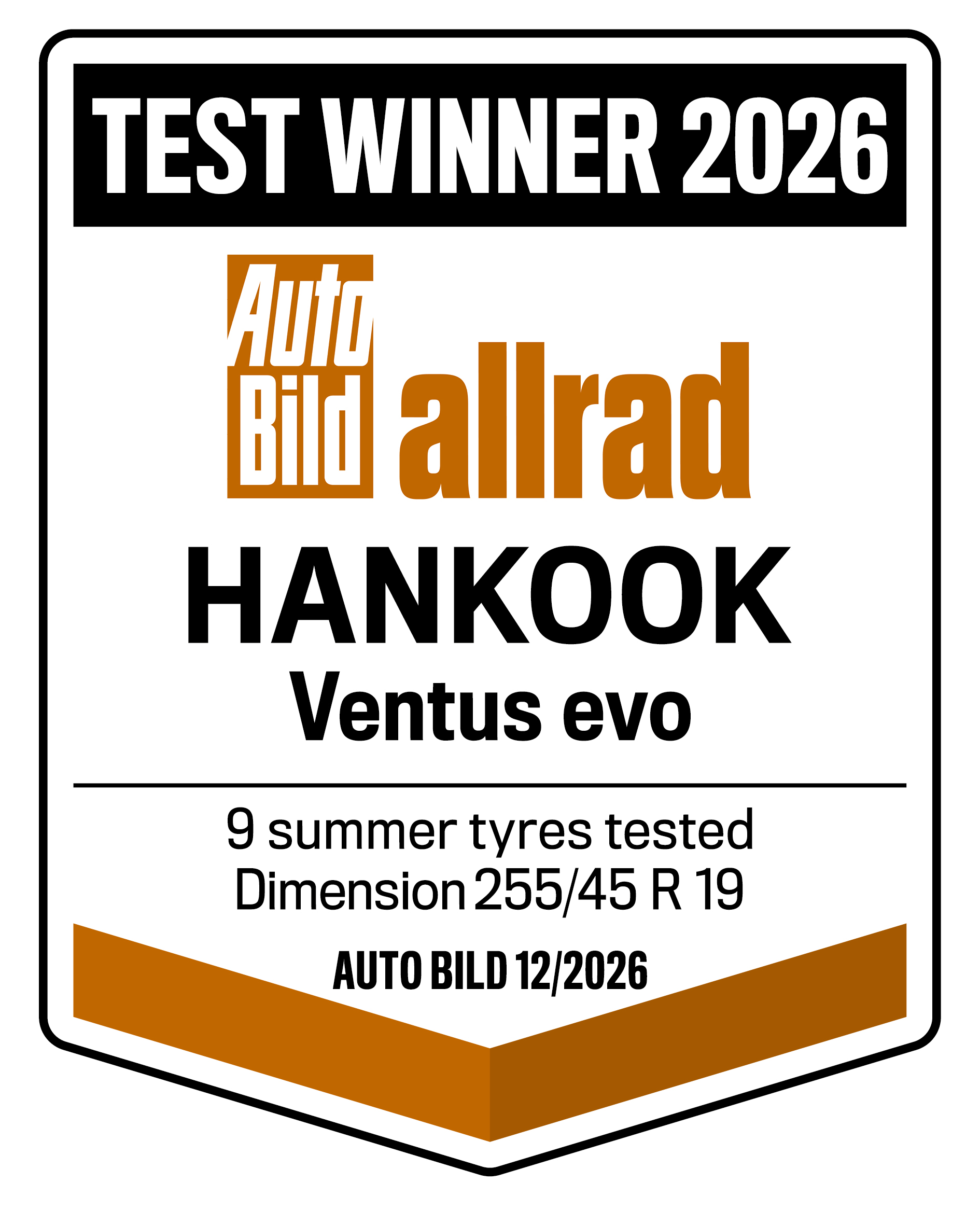 Hankook Ventus evo SUV tyre winning Auto Bild allrad 2026 summer tyre test