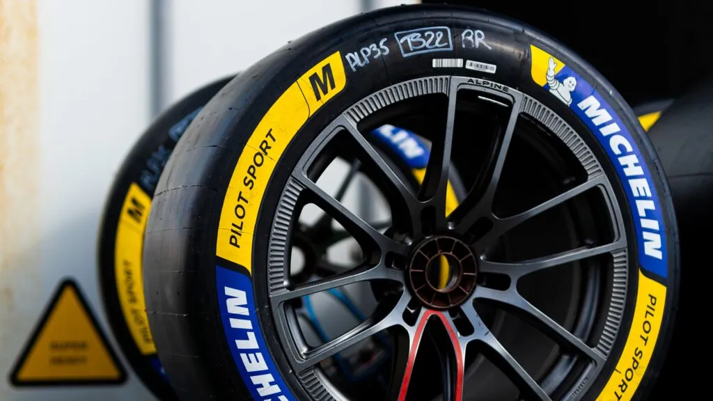 Close-up view of a Michelin Pilot Sport slick endurance race tyre. (Photo: FIA WEC)