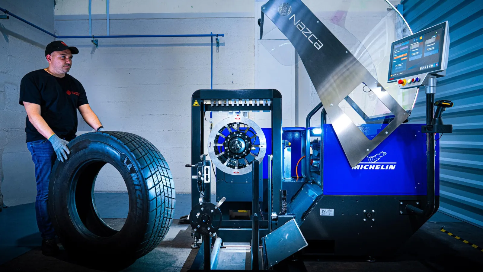 Michelin NAZCA automated tyre regrooving machine. (Photo: Michelin)
